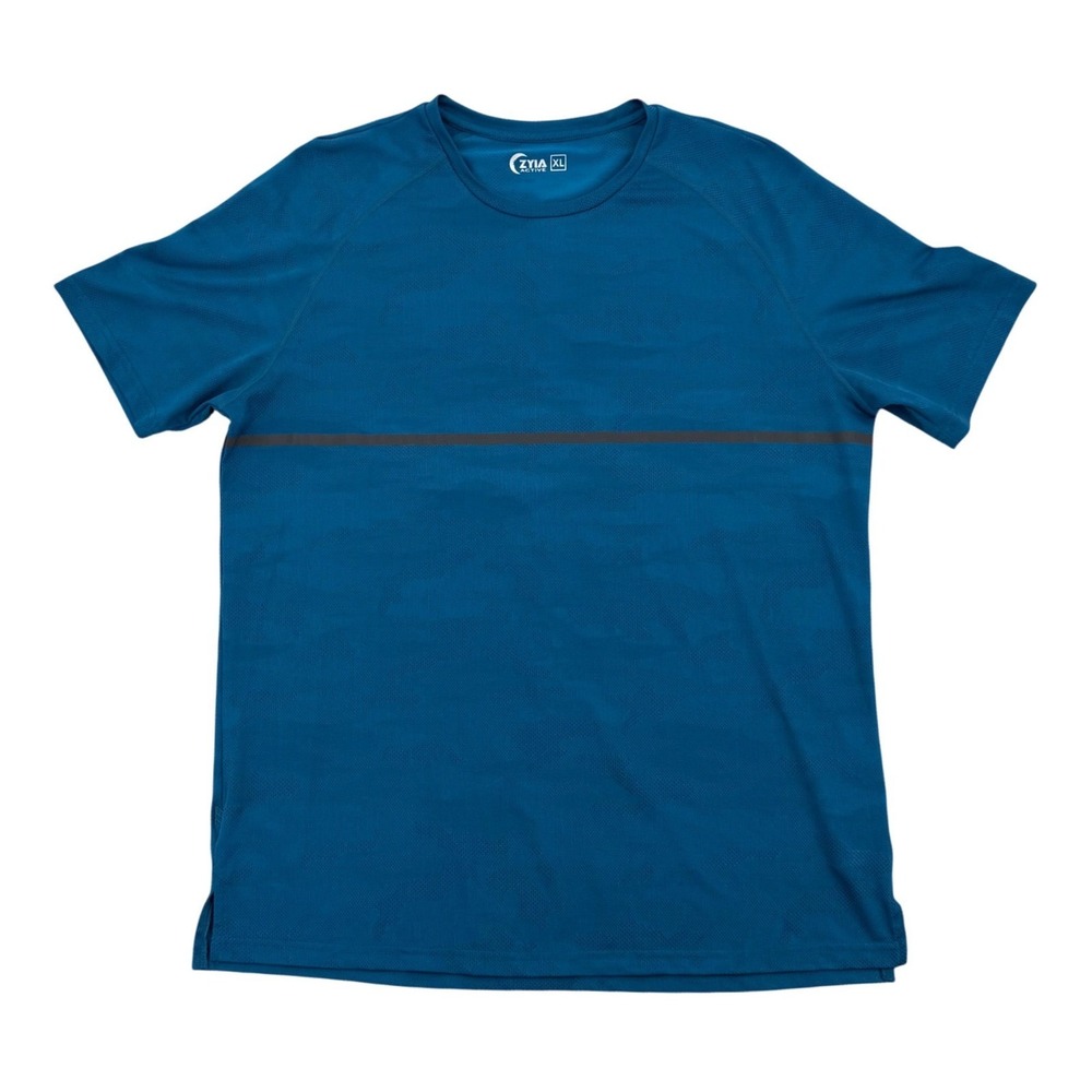 Zyia Active T-Shirt Mens XL Blue Camo Jacquard Reflective Stripe ZA2024